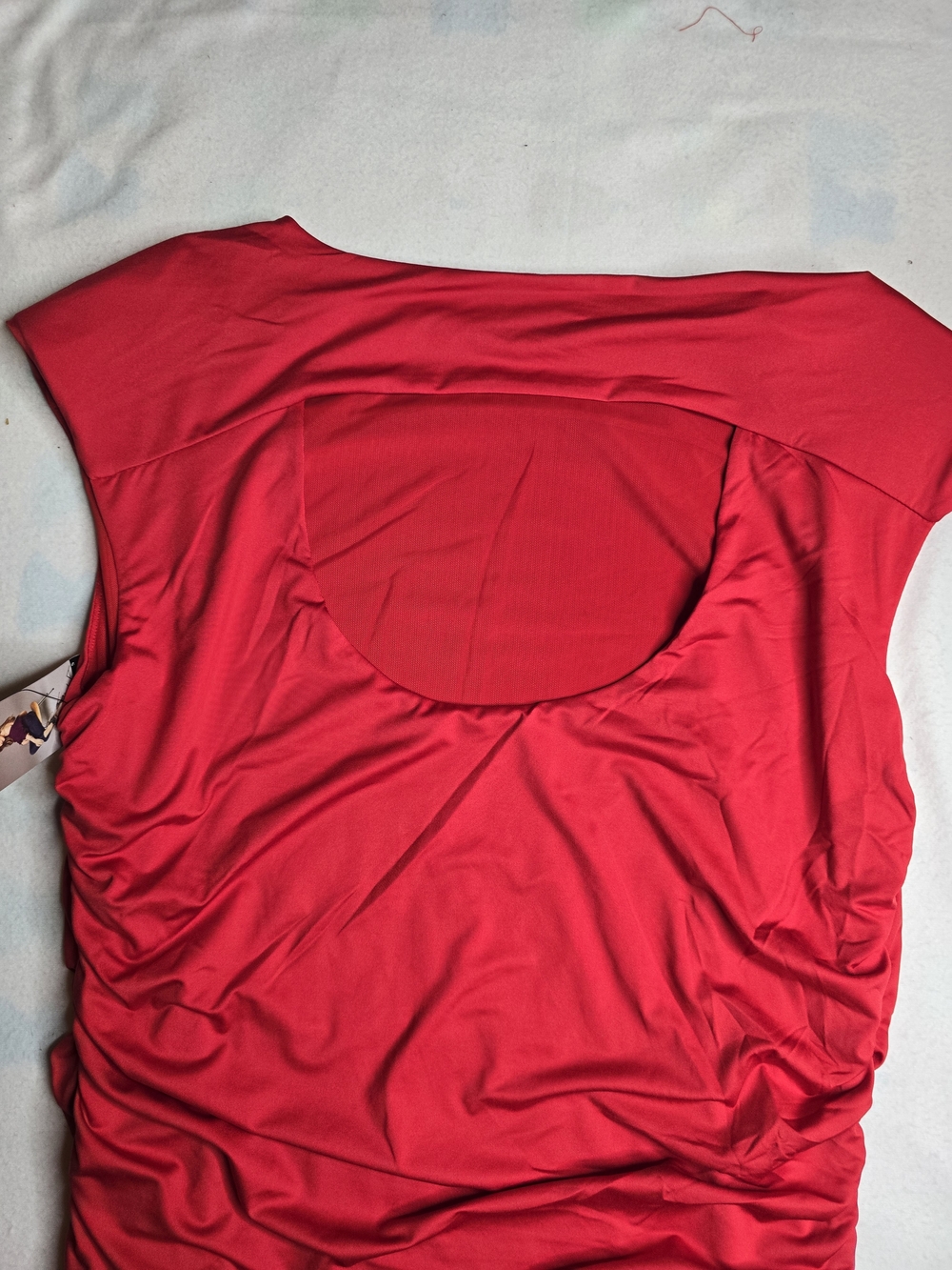 sofia by sofia vergara Red Ruched Scoop-Back Midi Dress - Picture 7 of 7